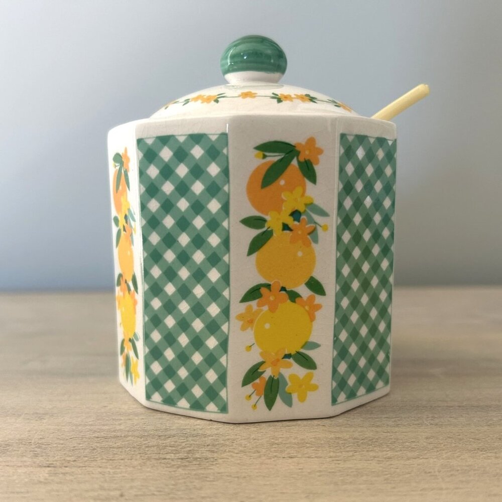 Vintage Josef Original Sugar Container with Spoon